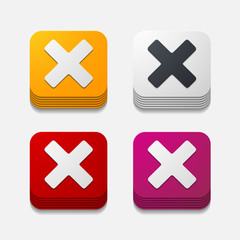 Obraz premium square button: cross