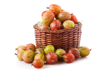 Closeup of green and red  gooseberry