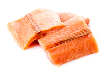 Salmon fillet isolated on white.