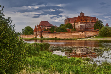 Naklejka na ściany i meble HDR image of medieval castle in Malbork