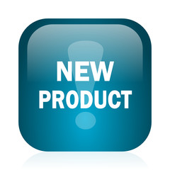 new product blue glossy internet icon