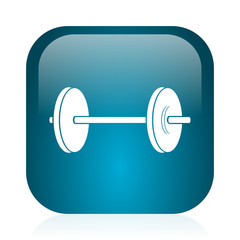 fitness blue glossy internet icon