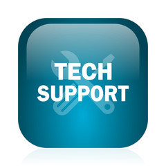 technical support blue glossy internet icon