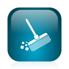 broom blue glossy internet icon