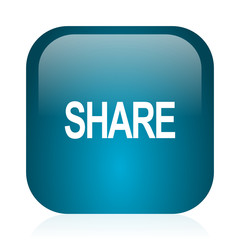 share blue glossy internet icon