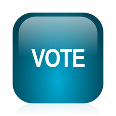 vote blue glossy internet icon