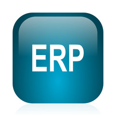 erp blue glossy internet icon