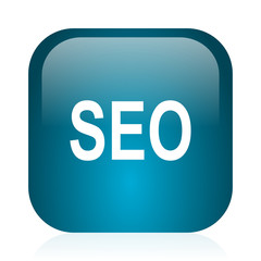 seo blue glossy internet icon