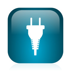 Obraz premium plug blue glossy internet icon