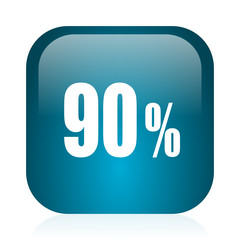 90 percent blue glossy internet icon