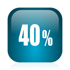 40 percent blue glossy internet icon