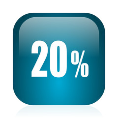 20 percent blue glossy internet icon