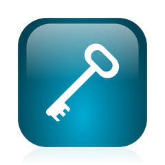 key blue glossy internet icon