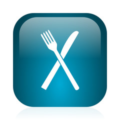 restaurant blue glossy internet icon