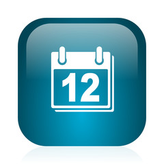 calendar blue glossy internet icon