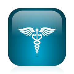 Obraz premium emergency blue glossy internet icon