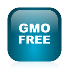 gmo free blue glossy internet icon