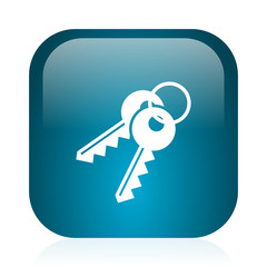 keys blue glossy internet icon