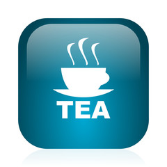 tea blue glossy internet icon