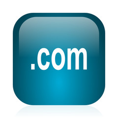com blue glossy internet icon