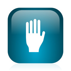 Obraz premium stop blue glossy internet icon