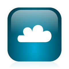 cloud blue glossy internet icon