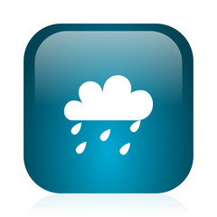 rain blue glossy internet icon