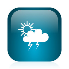 storm blue glossy internet icon