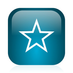 star blue glossy internet icon