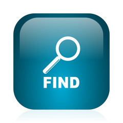 find blue glossy internet icon
