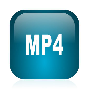 mp4 blue glossy internet icon