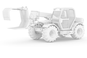 Industry Tractor II - white isolated