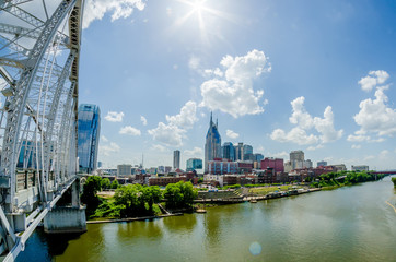 Fototapeta na wymiar Nashville, Tennessee downtown skyline and streets