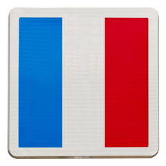drapeau français sur panneau de signalisation