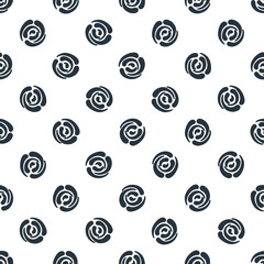 Seamless pattern with polka dots (abstract roses)