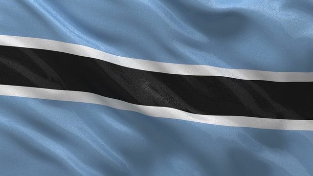 Flag of Botswana waving in the wind - seamless loop