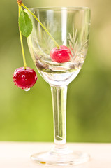 Cherries in a glass