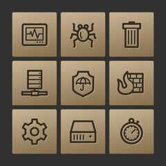Internet security web icons, buttons set