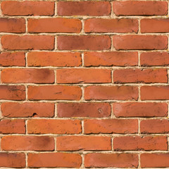Fototapeta premium Red brick wall seamless vector texture