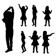 Vector silhouette of girl.