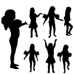 Vector silhouette of girl.
