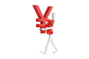 Obraz premium chinese yuan currency white man