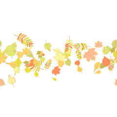 Seamless autumn leaves pattern.
