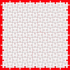 grand puzzle vierge uni sur fond rouge