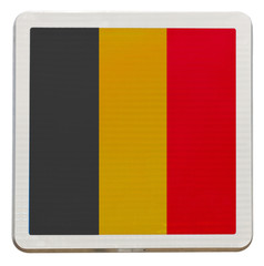 drapeau belge sur panneau de signalisation