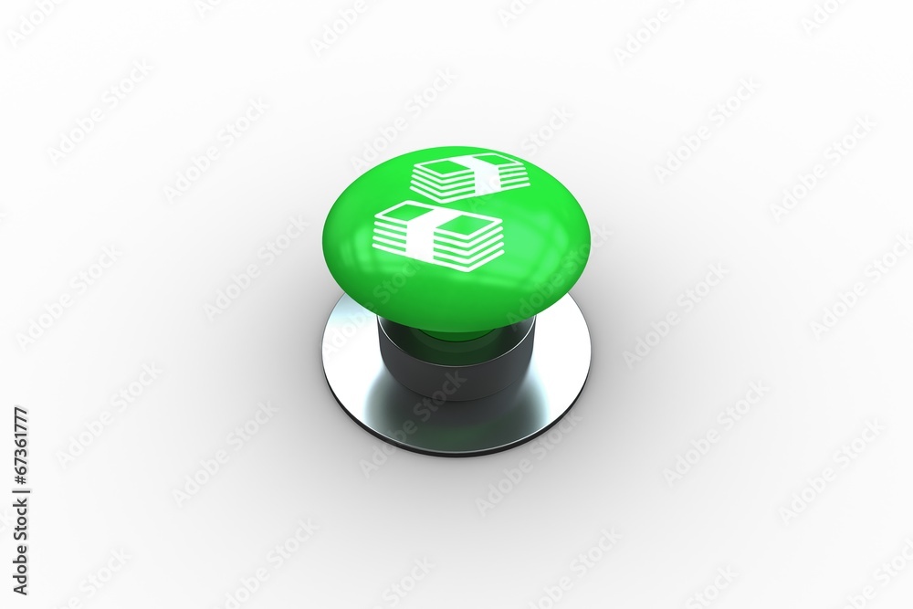 Poster composite image of cash graphic on button