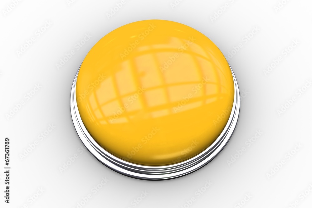 Poster Digitally generated shiny yellow push button