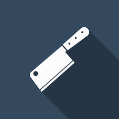 chopping knife icon with long shadow