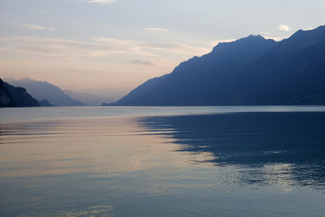 swiss lake sunset
