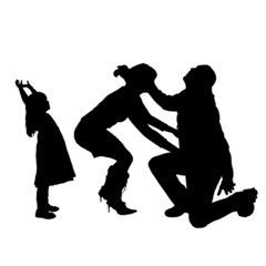 Vector silhouette of a family.